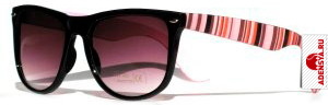 Очки Wayfarer черные
с розовыми дужками